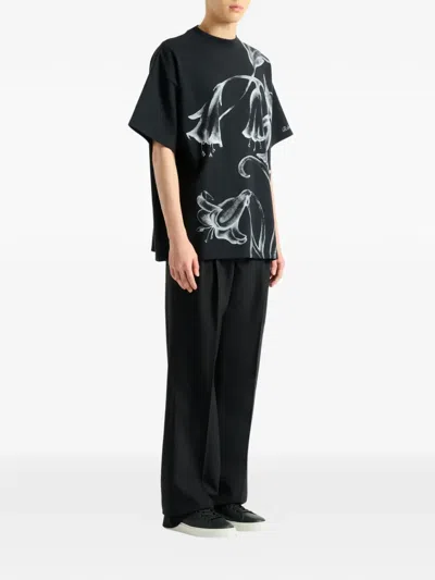 Balmain Flower T-shirt In Black