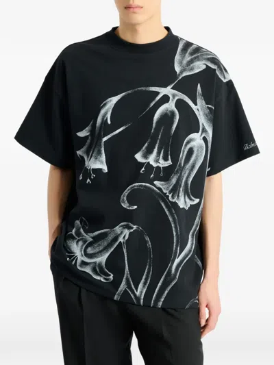 Balmain Flower T-shirt In Black