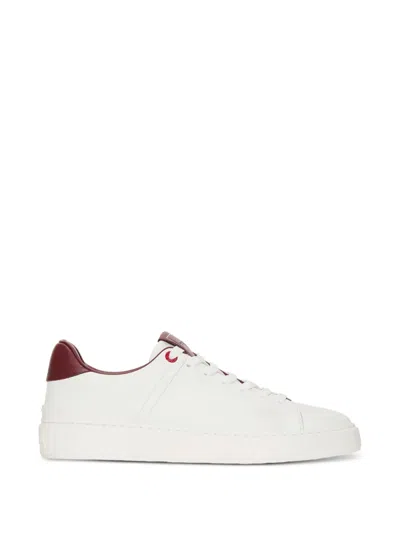 Balmain B-court Smooth Leather Trainers In White