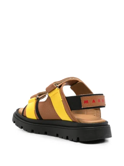 Marni Touch-strap Leather Sandals In Multi
