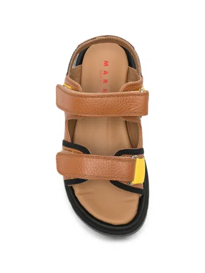 Marni Touch-strap Leather Sandals In Multi