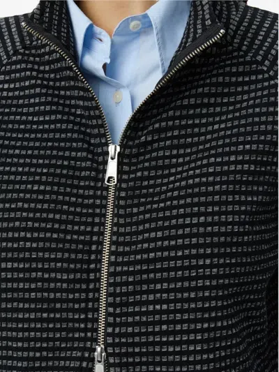 Mfpen Check-pattern Cropped Jacket In Black