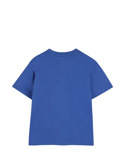 Givenchy Logo-embroidered T-shirt In Blue
