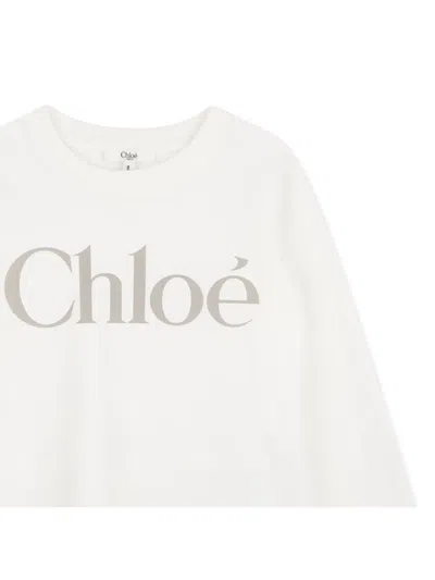 Chloé Logo-print Long-sleeve T-shirt In White
