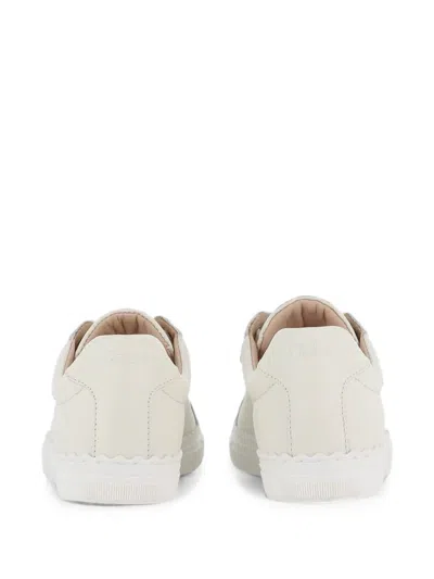 Chloé Scalloped Leather Sneakers In Multi