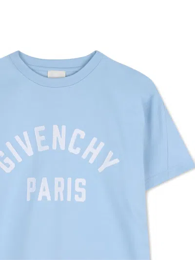 Givenchy Logo-embroidered T-shirt In Blue