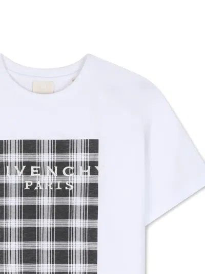 Givenchy Check-print Logo-print T-shirt In White
