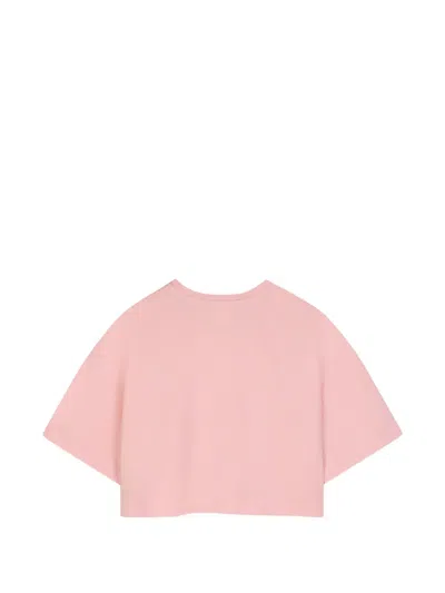 Givenchy Logo-embroidered Cropped T-shirt In Pink