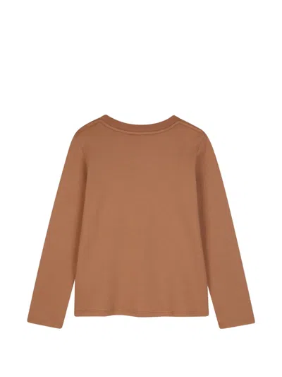 Chloé Logo-print Long-sleeve T-shirt In Brown