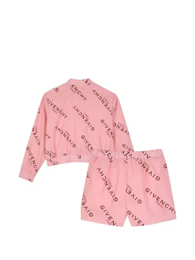 Givenchy Logo-print Bomber Jacket Shorts Set In White