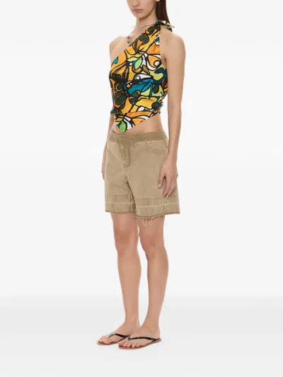 Christopher Esber Deconstruct Raw-cut Shorts In Brown