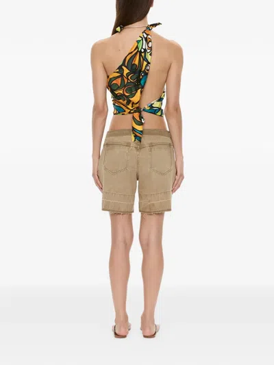 Christopher Esber Deconstruct Raw-cut Shorts In Brown