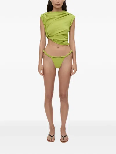 Christopher Esber Draped Asymmetric T-shirt In Green