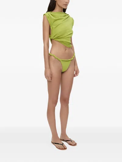 Christopher Esber Draped Asymmetric T-shirt In Green
