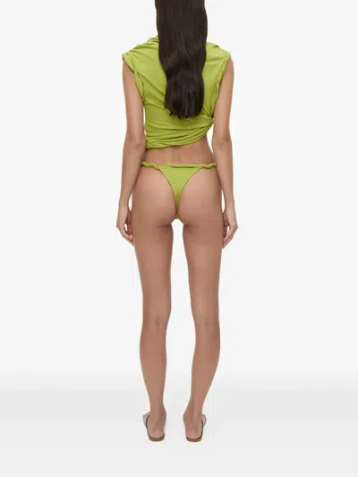 Christopher Esber Draped Asymmetric T-shirt In Green