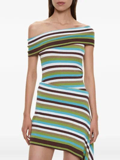 Christopher Esber Stripe-knit Draped Mini Dress In Multi