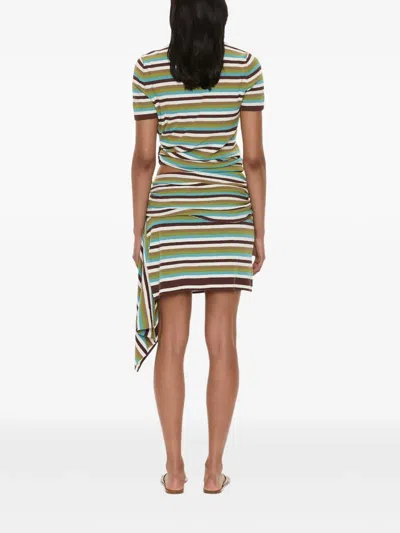 Christopher Esber Orbit Stripe-knit T-shirt In Animal Print