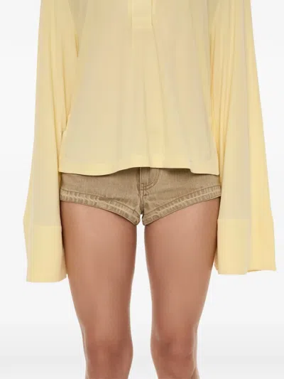 Christopher Esber Reconstruct Denim Shorts In Gray