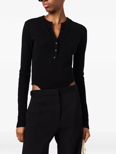 Stella Mccartney Button-placket Cut-out Top In Multi