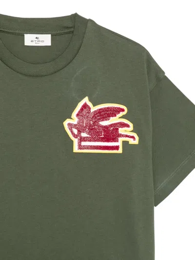 Etro Pegaso-patch T-shirt In Green