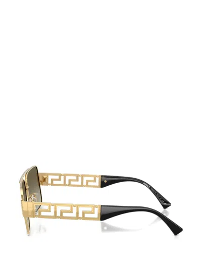 Versace Wire-frame Rectangular Sunglasses In Gold