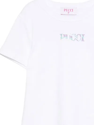 Pucci Junior Logo-print T-shirt In White