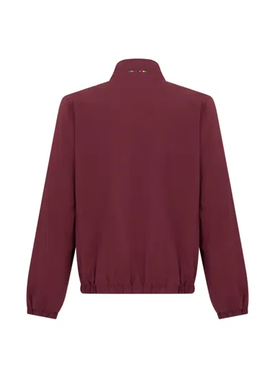 Fedeli Zip-up Lightweight Bomber Jacket In Red