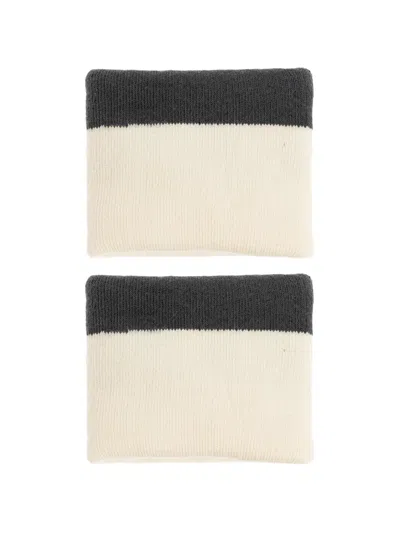 Ea7 Logo-print Wristbands In White