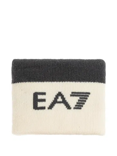 Ea7 Logo-print Wristbands In White
