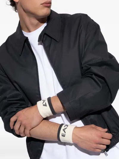 Ea7 Logo-print Wristbands In White