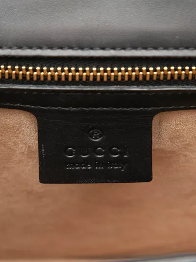 Pre-owned Gucci 2000-2015 Small Leather Sylvie Web Satchel In Black