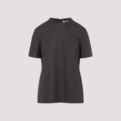 Carven Fitted Virgin Wool T-shirt In Brown