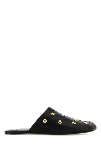 Chloé Susanna Buckle-details Studded Flat Pumps In Black