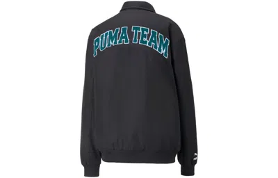 Puma Team Bomber Button Down Jacket 'black' In Multi