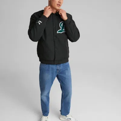 Puma Team Bomber Button Down Jacket 'black' In Multi