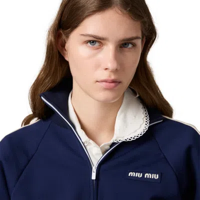 Miu Miu Technical Fabric Jacket In Blue