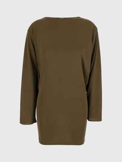 Jacquemus The Mistral Open-back Draped Jersey Mini Dress In Brown