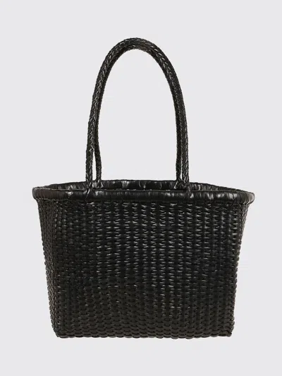 Dragon Diffusion Woven Leather Bag In Black
