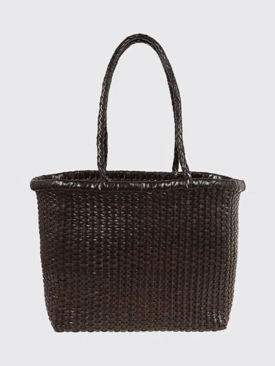Dragon Diffusion Woven Leather Bag In Brown