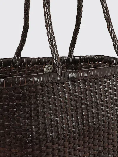 Dragon Diffusion Woven Leather Bag In Brown
