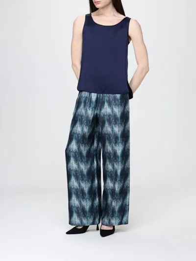 Mm Max Mara Satin Top In Blue