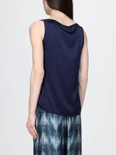 Mm Max Mara Satin Top In Blue