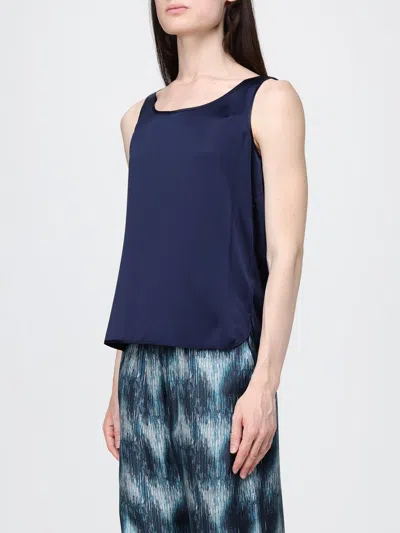Mm Max Mara Satin Top In Blue
