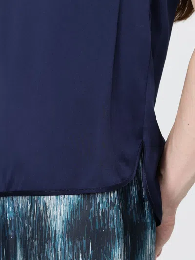 Mm Max Mara Satin Top In Blue
