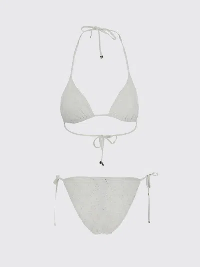 Dolce & Gabbana Embroidered Triangle Bikini In White
