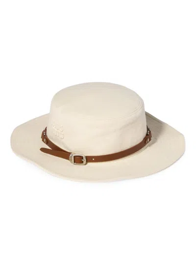 Miu Miu Drill Hat In Neutral