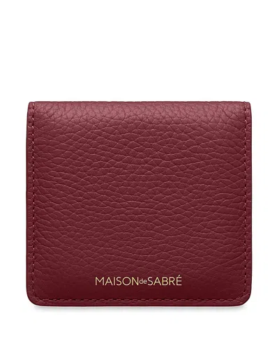 Maison De Sabre Leather Compact Mirror In Brown