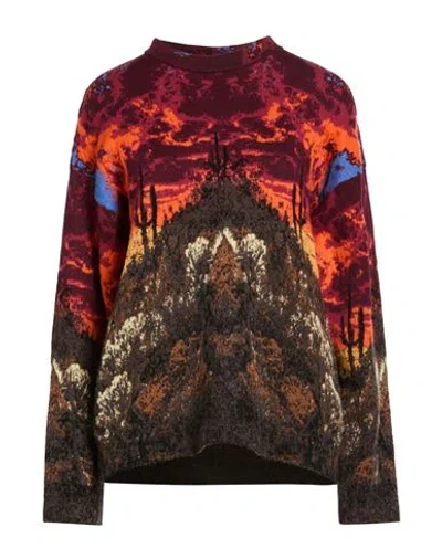 Laneus Patterned-jacquard Sweater In Brown