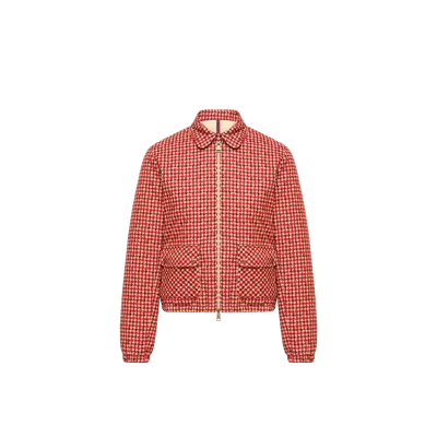 Moncler Lanset Packable Short Down Shirt Jacket In Red