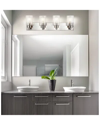 Jonathan Y Irving 3-light Long Led Vanity In Silver